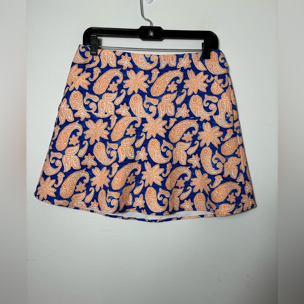 Polo Ralph Lauren Golf Mini Skirt Skort S  Orange & Blue Paisley - FL Gators